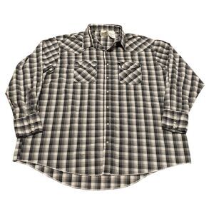 Vintage Express Rider Western Pearl Snap Button Up Dress Shirt 2XL XXL USA Made